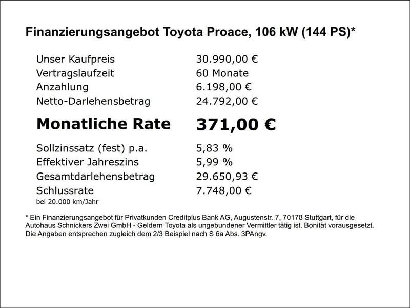 Gebraucht Toyota Proace 144 PS (105 kW) 2024 Icy white Van / Kleinbus