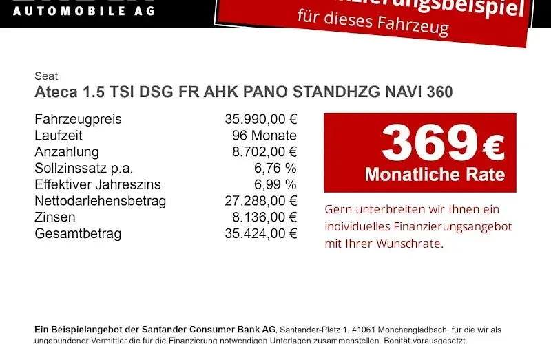 Używany Seat Ateca FR 150 KM (110 kW) 2026 Czerwony SUV