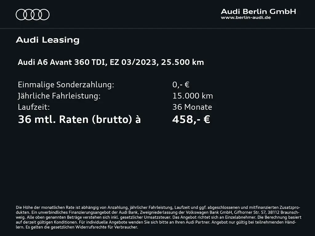 Gebraucht Audi A6 Premium 204 PS (150 kW) 2023 Mythosschwarz metallic Kombi