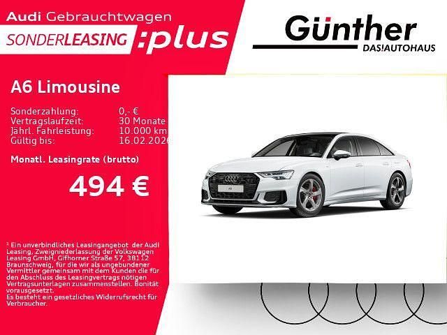Gletscherweiß metallic Gebraucht 2024 Audi A6 S-Line Limousine | 52.298 € (Etwas zu teuer) - Bild 1/4