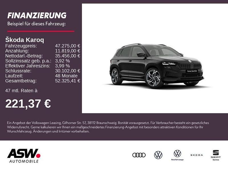 Schwarz Neu 2025 Skoda Karoq SportLine SUV | 47.275 € - Bild 1/4