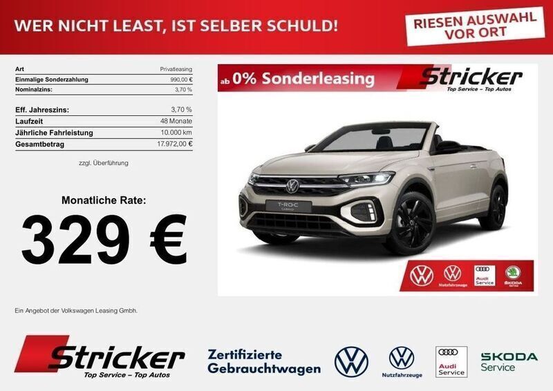 Silber Neu 2025 VW T-Roc Cabriolet R-line Cabrio | 40.489 € (Superpreis) - Bild 1/4