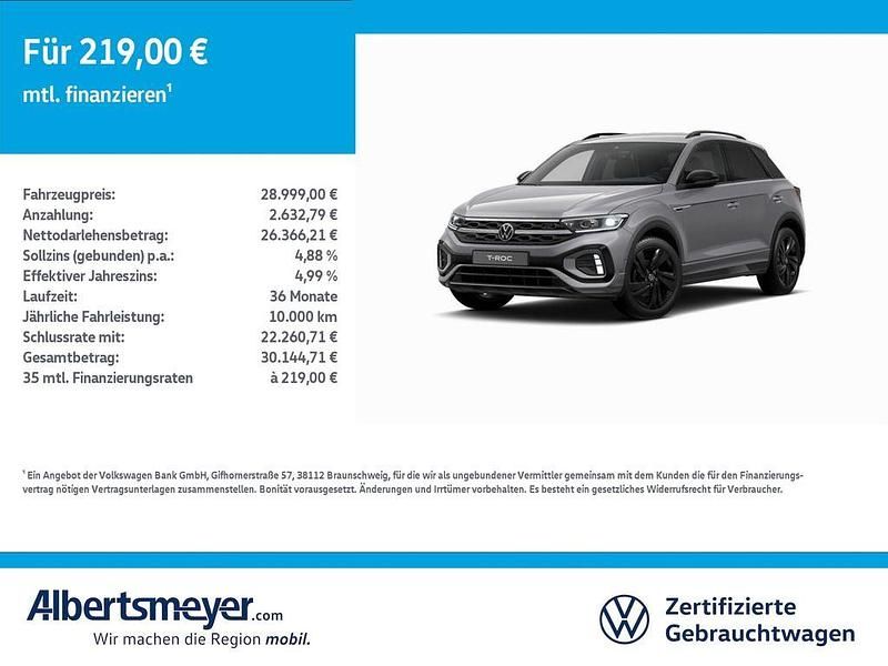 Grau Gebraucht 2024 VW T-Roc R-line SUV | 28.999 € (Fairer Preis) - Bild 1/4