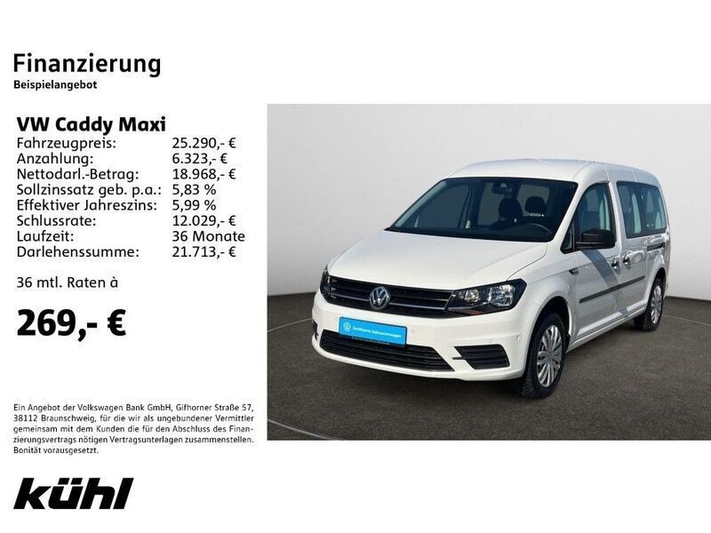 Gebraucht VW Caddy Maxi Conceptline 131 PS (96 kW) 2020 Weiß Van / Kleinbus