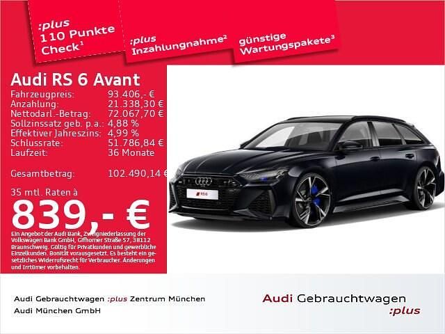 Sebringschwarz kristalleffekt Gebraucht 2021 Audi RS6 Ambiente Kombi | 93.406 € (Guter Preis) - Bild 1/3