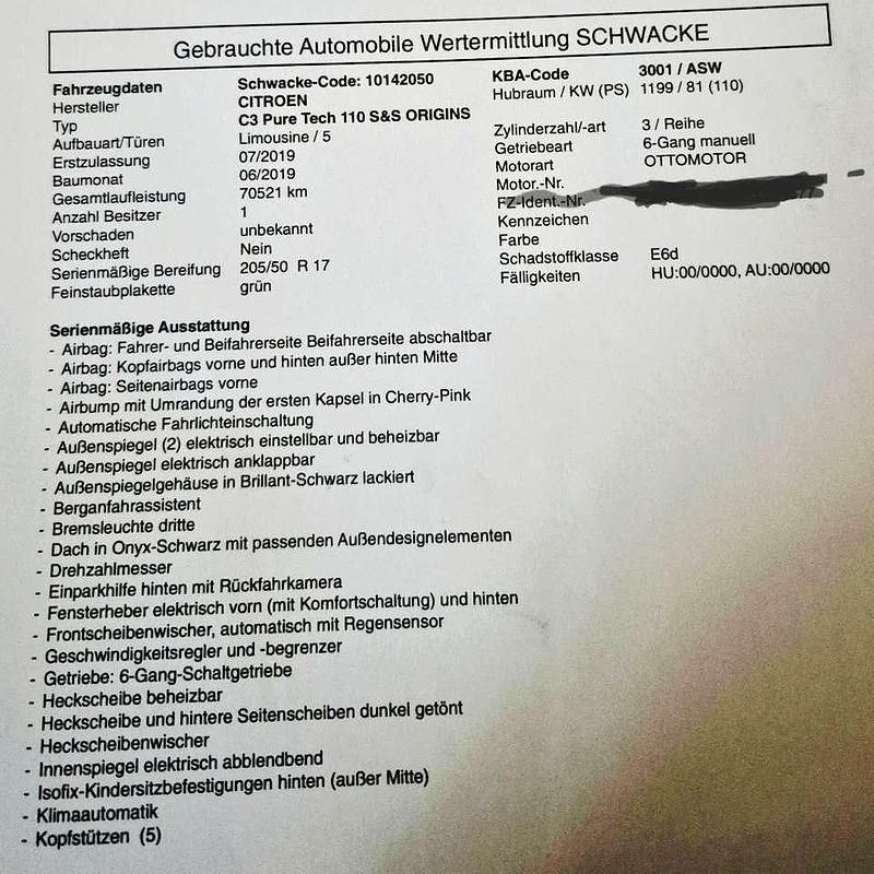 Gebraucht Citroën C3 Origins 110 PS (80 kW) 2019 Kleinwagen