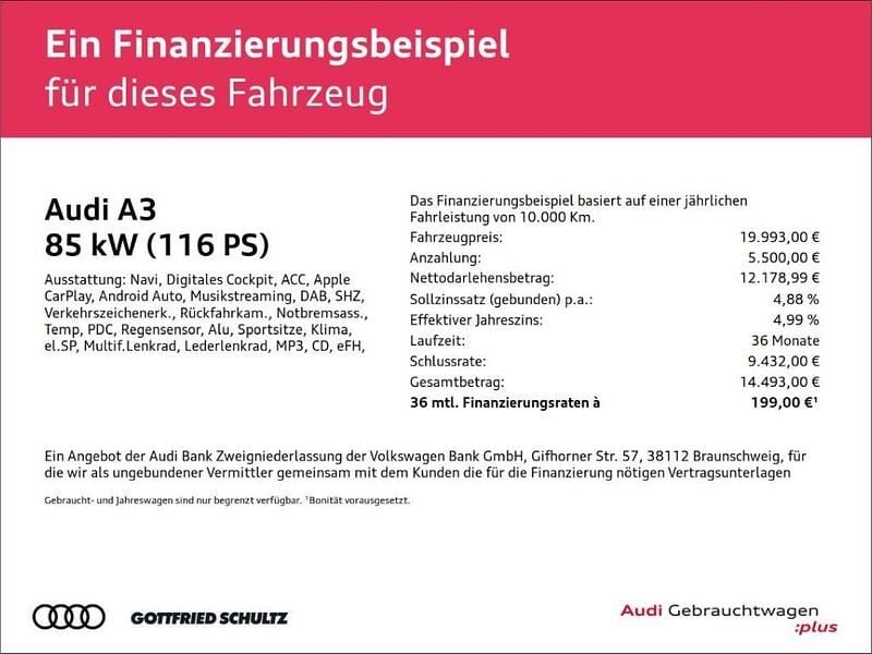 Second-hand Audi A3 Sport 116 CP (85 kW) 2022 Negru Berlinǎ