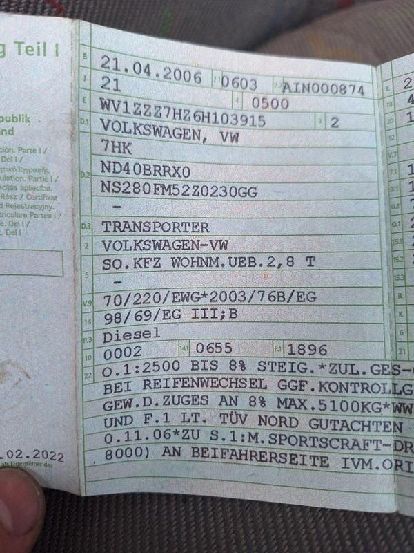 Gebraucht VW Transporter 105 PS (77 kW) 2006 Weiß Van