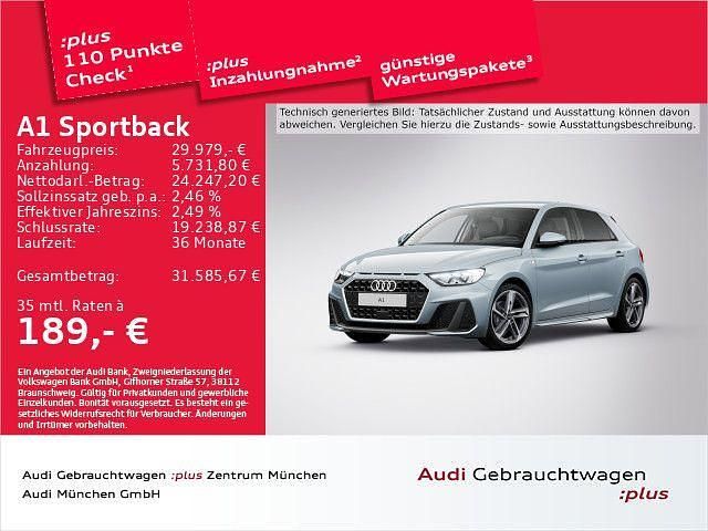 Grau Gebraucht 2025 Audi A1 Sportback S-Line Kleinwagen | 29.979 € (Teuer) - Bild 1/2