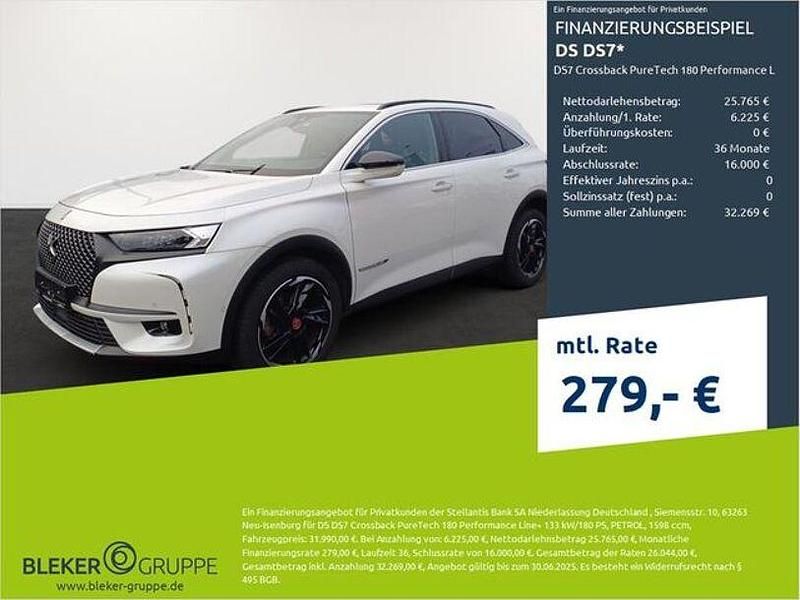 Perlmutt weiß Gebraucht 2022 DS Automobiles DS7 Crossback Performance Line Plus SUV | 30.580 € - Bild 1/3