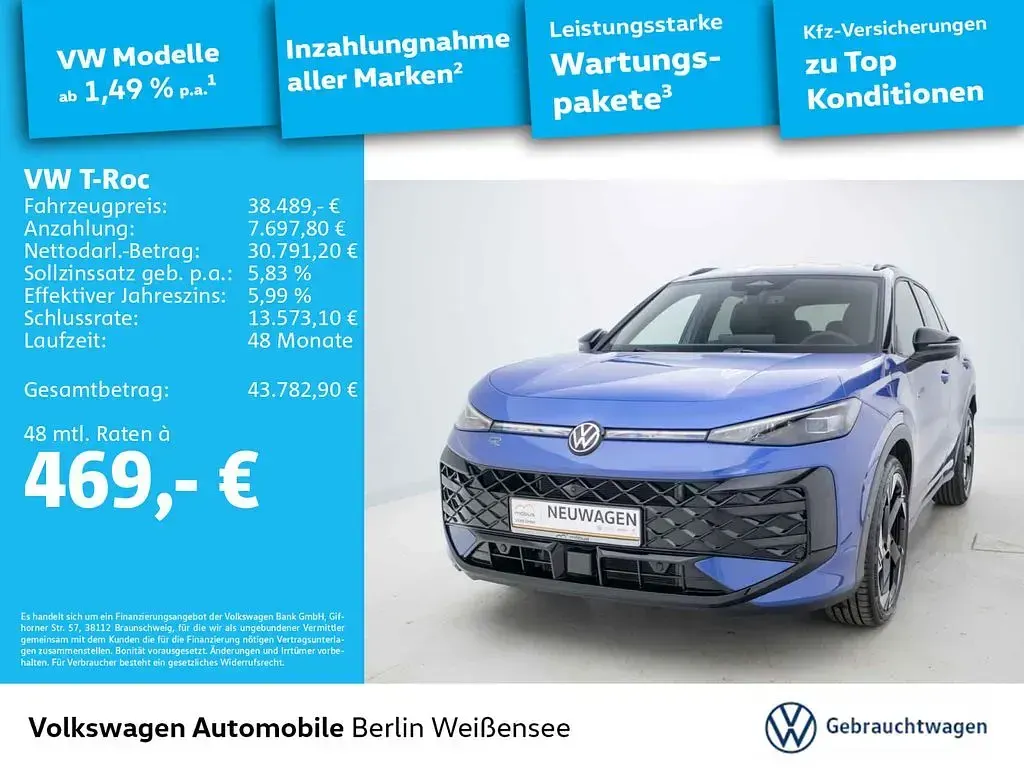 Gebraucht VW T-Roc Cabriolet R-line 150 PS (110 kW) 2025 Blau SUV
