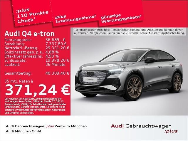 Taifungrau metallic Gebraucht 2022 Audi Q4 Sportback e-tron S-Line SUV | 36.689 € - Bild 1/2
