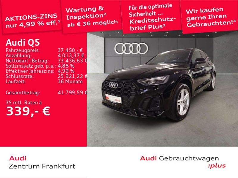 Mythosschwarz metallic Gebraucht 2022 Audi Q5 S-Line SUV | 37.450 € (Fairer Preis) - Bild 1/3