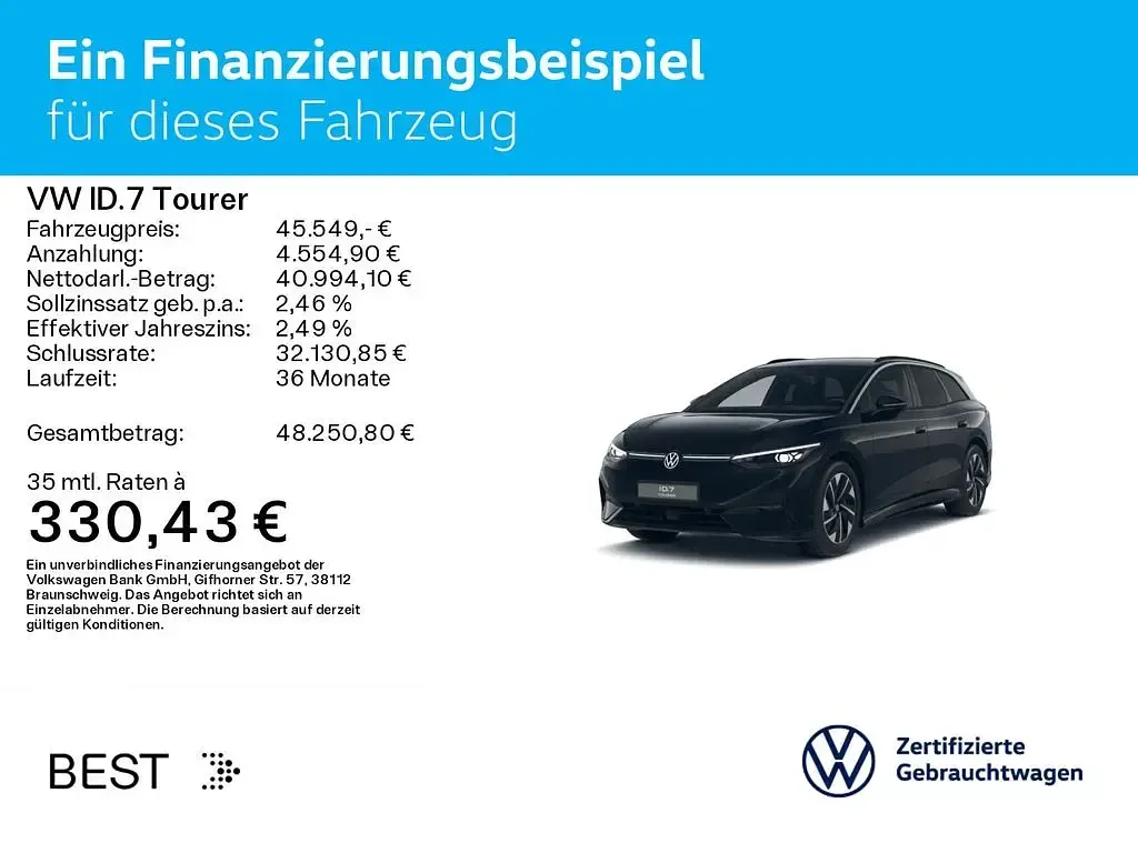 Gebraucht VW ID.7 Pro 210 kW (286 PS) 2025 Grenadillschwarz metallic Kombi