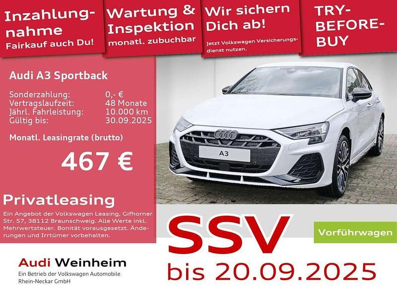 Gletscherweiß metallic Gebraucht 2025 Audi A3 S-Line Limousine | 36.990 € (Guter Preis) - Bild 1/2
