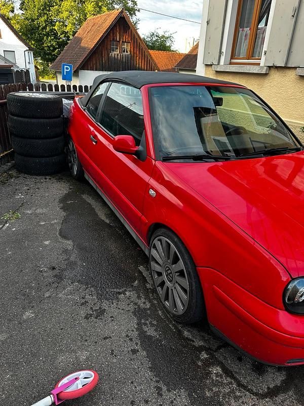 Rot Gebraucht 1999 VW Golf Cabriolet Cabrio | 1.150 € (Guter Preis) - Bild 1/4