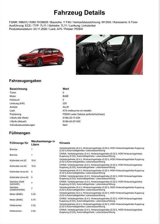 Rot Gebraucht 2020 BMW 135 Performance Kleinwagen | 29.500 € (Superpreis) - Bild 1/3