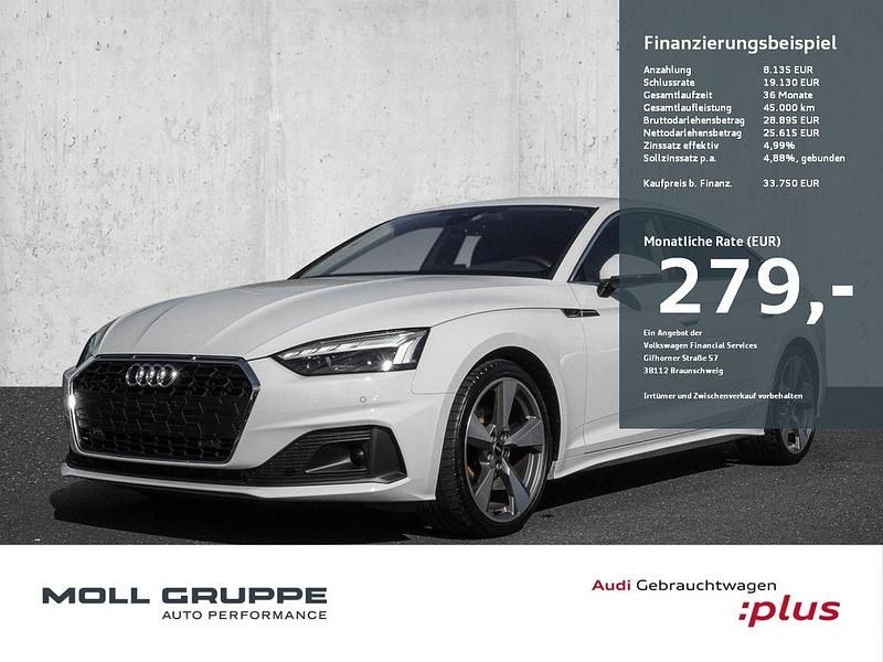 Gletscherweiß metallic Gebraucht 2022 Audi A5 Sportback Basis Kleinwagen | 33.750 € (Fairer Preis) - Bild 1/3