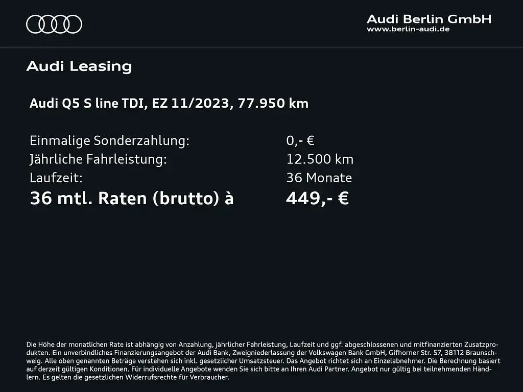 Gebraucht Audi Q5 Design 204 PS (150 kW) 2023 Daytonagrau perleffekt SUV