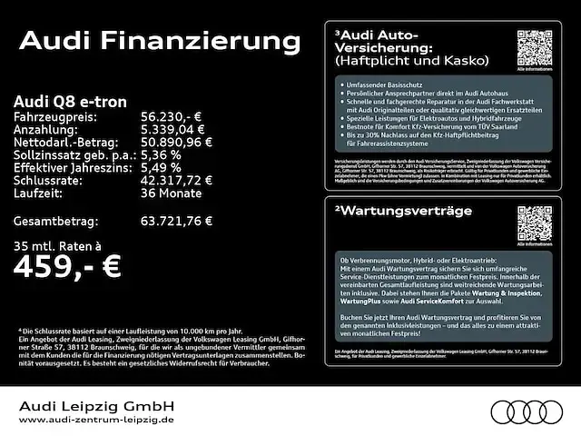 Gebraucht Audi Q8 e-tron S-Line 300 kW (408 PS) 2023 Daytonagrau perleffekt SUV