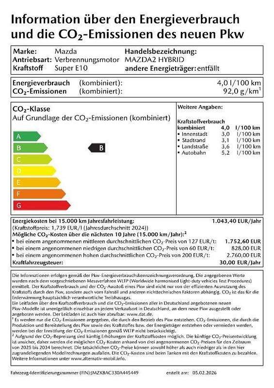 Neu Mazda 2 Exclusive-Line 116 PS (85 kW) 2026 Kleinwagen