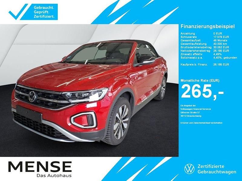 Rot Gebraucht 2025 VW T-Roc Cabriolet Goal Cabrio | 26.185 € (Superpreis) - Bild 1/3