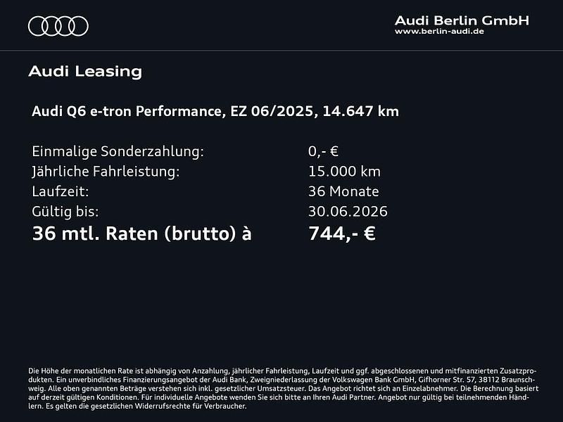 Gebraucht Audi Q6 e-tron Performance 225 kW (306 PS) 2025 Gletscherweiß metallic SUV