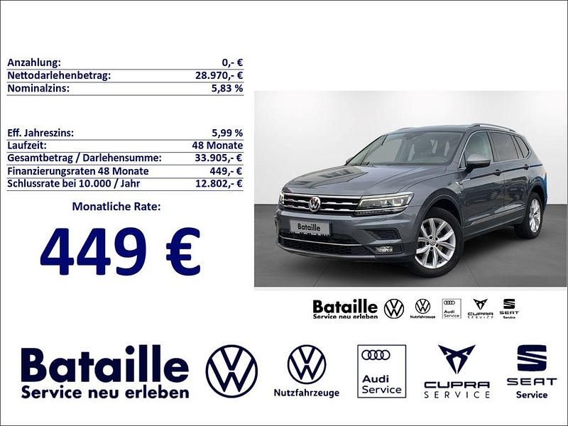 Grau Gebraucht 2020 VW Tiguan Allspace Highline SUV | 28.970 € (Superpreis) - Bild 1/4