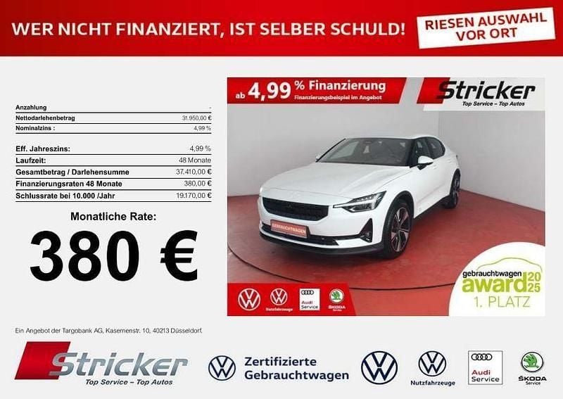 Snow (metallic) Gebraucht 2024 Polestar 2 Pilot-lite Kleinwagen | 31.949 € (Guter Preis) - Bild 1/4