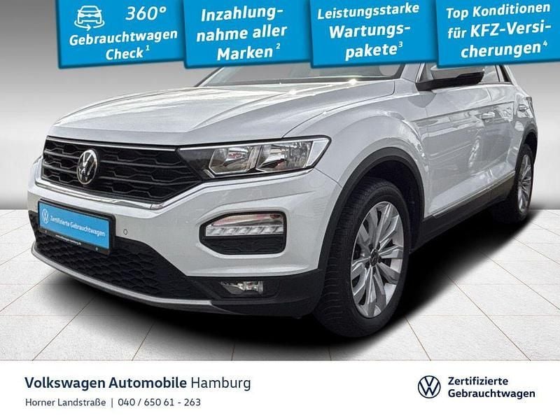 0q pure white Gebraucht 2021 VW T-Roc Sportline SUV | 23.950 € (Guter Preis) - Bild 1/3