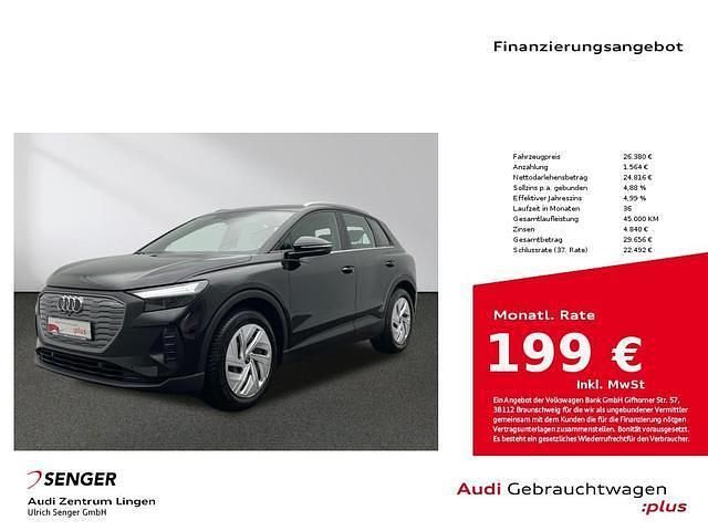 Mythosschwarz metallic Gebraucht 2023 Audi Q4 e-tron Comfort SUV | 26.380 € (Superpreis) - Bild 1/4