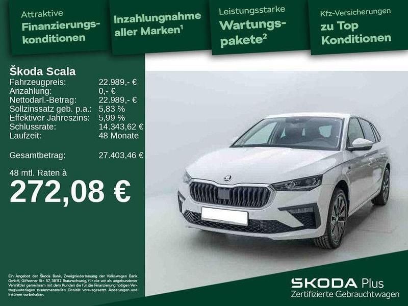 Candyweiß Gebraucht 2025 Skoda Scala Drive Kleinwagen | 22.989 € (Fairer Preis) - Bild 1/4