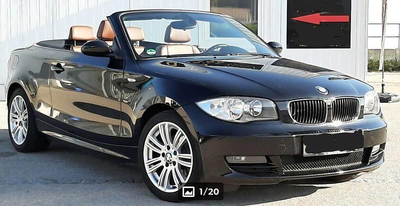 Schwarz Gebraucht 2008 BMW 118 Cabriolet Advantage Cabrio | 8.500 € (Fairer Preis) - Bild 1/4
