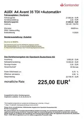 Gebraucht Audi A4 Advanced 163 PS (119 kW) 2020 Grau Kombi