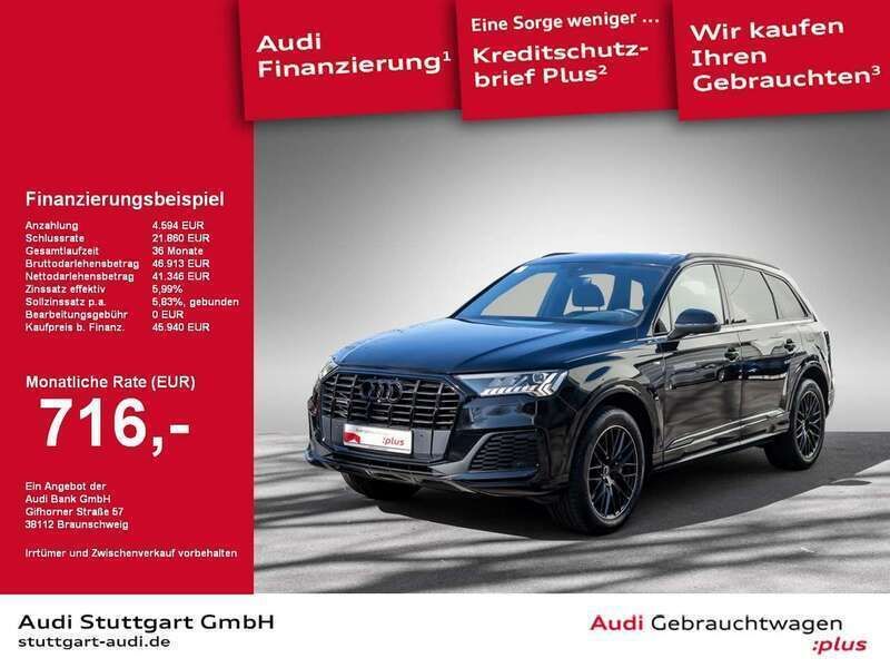 Tiefschwarz Gebraucht 2021 Audi Q7 S-Line SUV | 45.940 € (Superpreis) - Bild 1/2