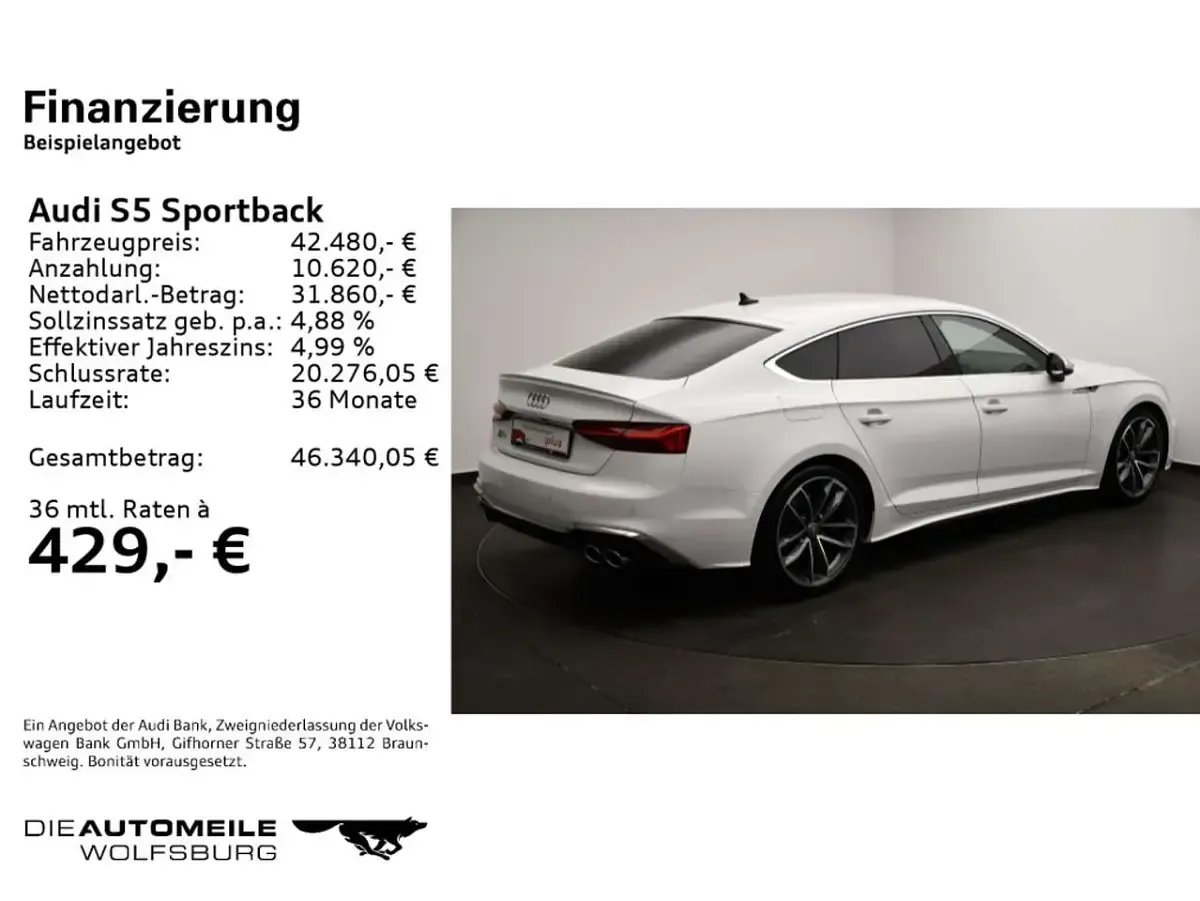 Używany Audi S5 341 KM (250 kW) 2021 Biały Coupe