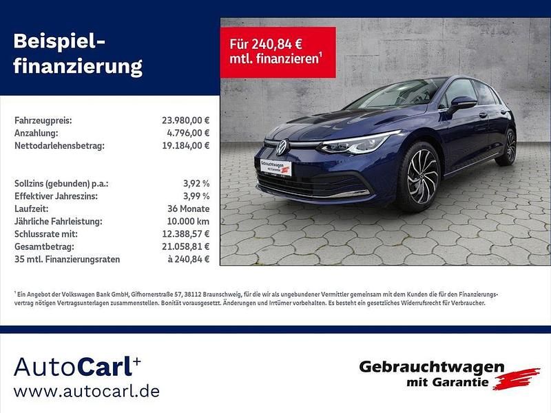 Atlantic blue metallic Gebraucht 2021 VW Golf VIII Style Limousine | 23.980 € (Guter Preis) - Bild 1/4