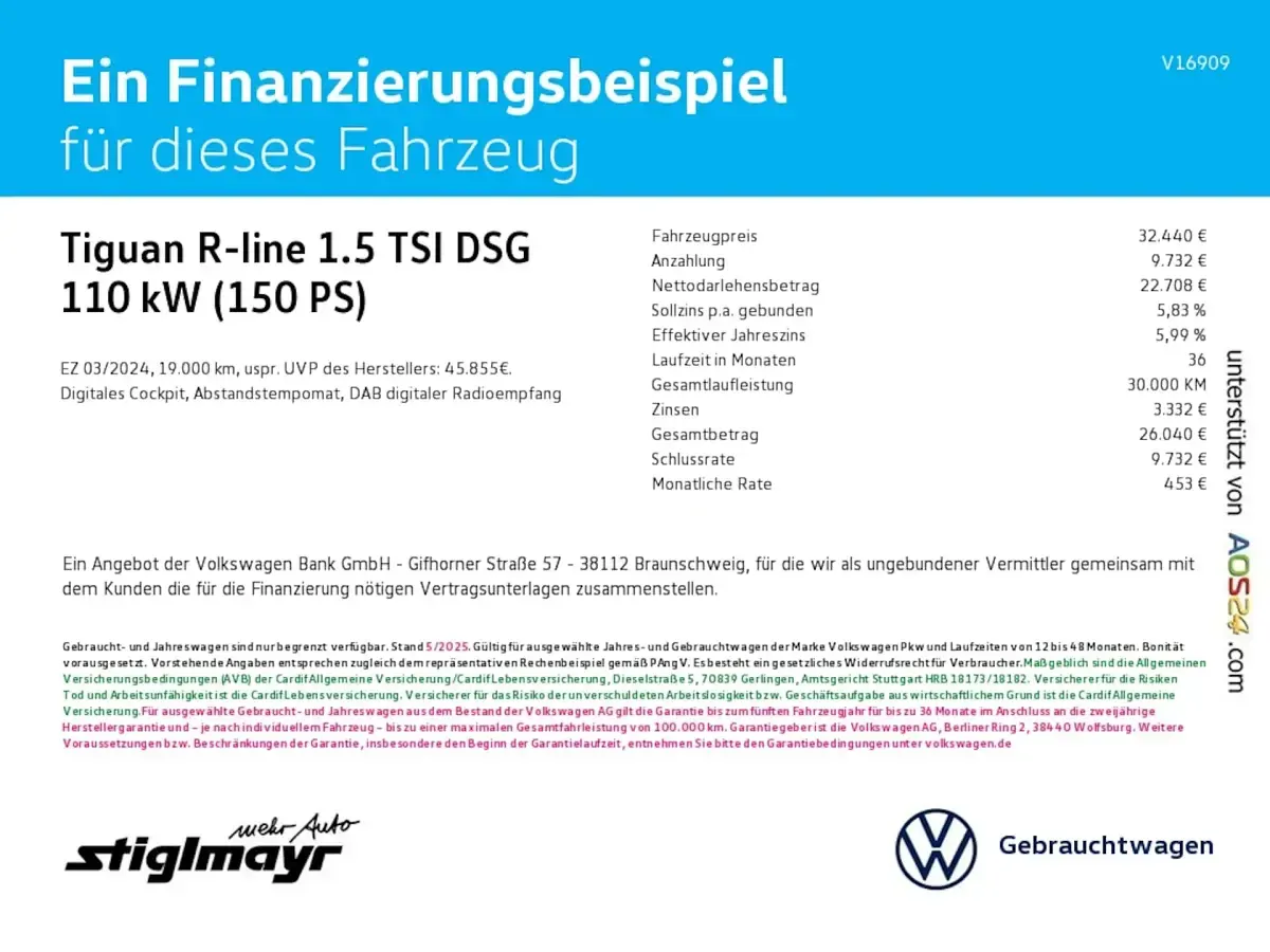 Gebraucht VW Tiguan R-line 150 PS (110 kW) 2024 Pure white SUV