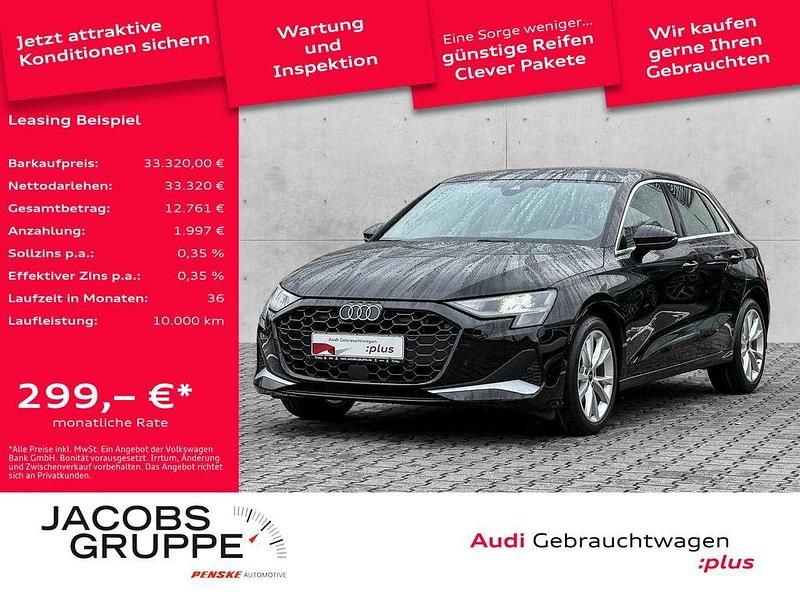 Mythosschwarz metallic Gebraucht 2025 Audi A3 Advanced Plus Limousine | 33.320 € (Superpreis) - Bild 1/4
