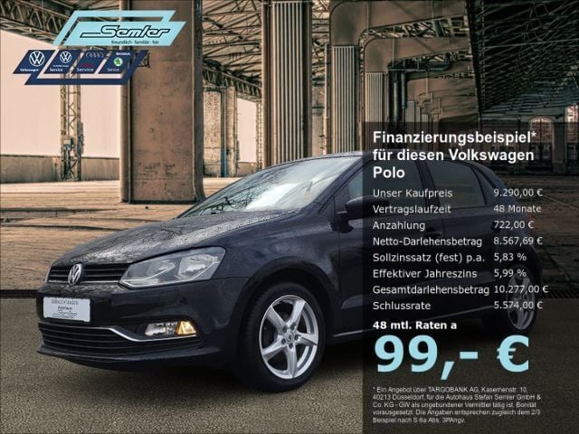 Schwarz Gebraucht 2015 VW Polo Comfortline Kleinwagen | 9.980 € (Fairer Preis) - Bild 1/4