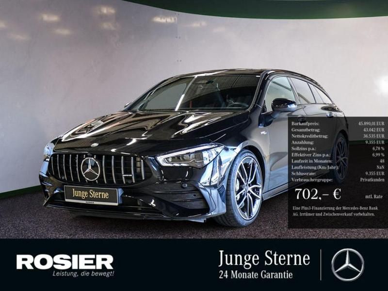 Schwarz / kosmosschwarz (metallic) Gebraucht 2024 Mercedes CLA35 AMG Shooting Brake AMG Kombi | 45.890 € (Guter Preis) - Bild 1/4
