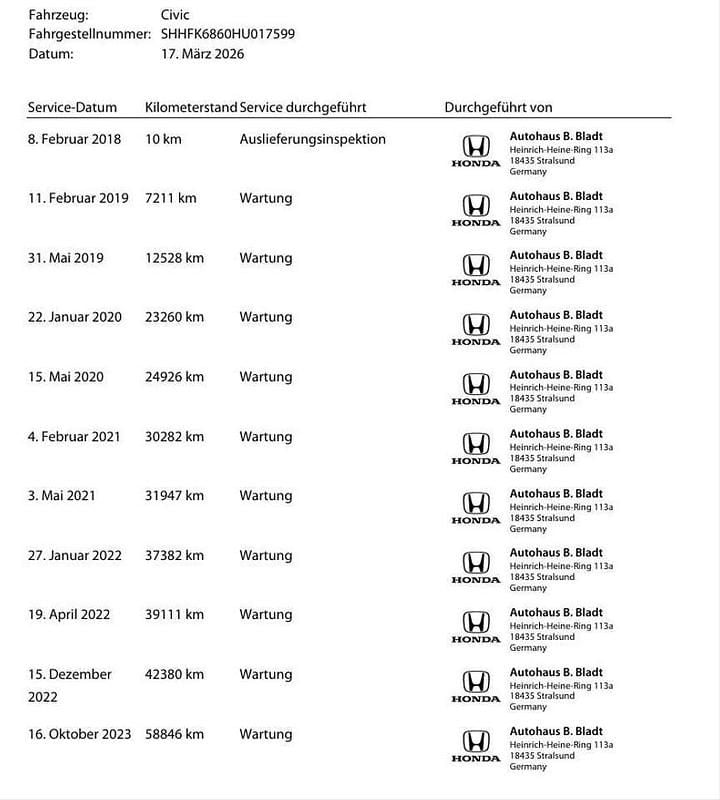 Gebraucht Honda Civic Elegance 129 PS (94 kW) 2018 Crystal black p. Limousine