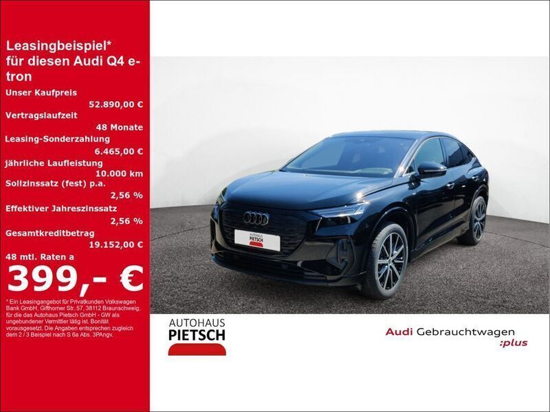 Mythosschwarz metallic Gebraucht 2024 Audi Q4 Sportback e-tron S-Line SUV | 52.890 € - Bild 1/4