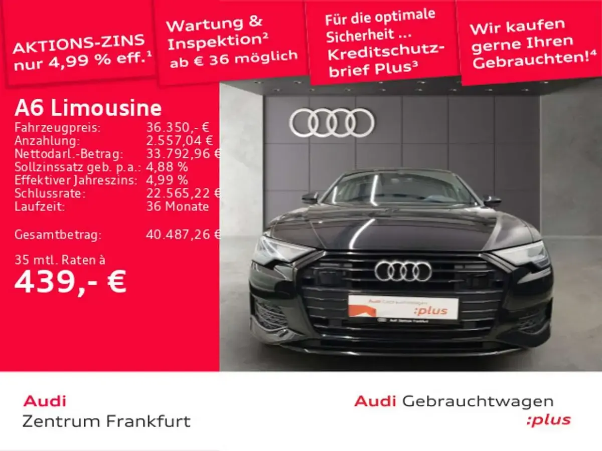 Używany Audi A6 S-Line 340 KM (250 kW) 2022 Czarny Sedan/Limuzyna