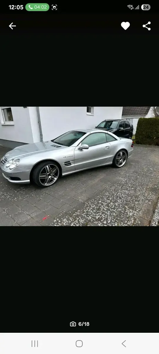 Gebraucht Mercedes SL500 AMG 306 PS (225 kW) 2001 Silber Cabrio