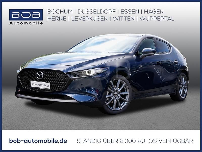 Blau Neu 2025 Mazda 3 Exclusive-Line Limousine | 28.332 € - Bild 1/3
