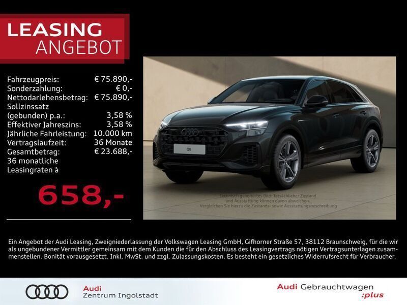 Mythosschwarz metallic Gebraucht 2024 Audi Q8 Ambiente SUV | 75.890 € (Etwas zu teuer) - Bild 1/3