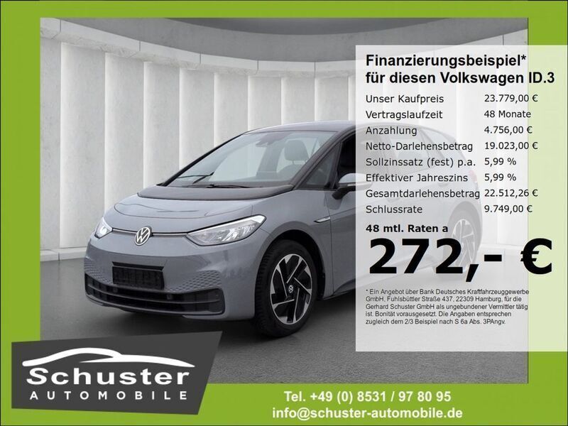 Grau Gebraucht 2022 VW ID.3 Pro Performance Kleinwagen | 23.779 € (Guter Preis) - Bild 1/4