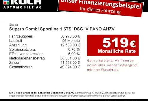Neu Skoda Superb SportLine 204 PS (150 kW) 2026 Schwarz Kombi