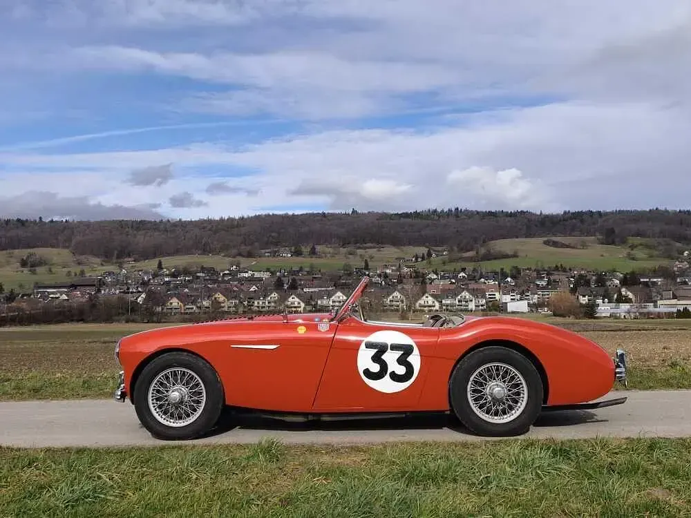 Brugt Austin Healey 100 90 HK (66 kW) 1955 Rød Cabriolet